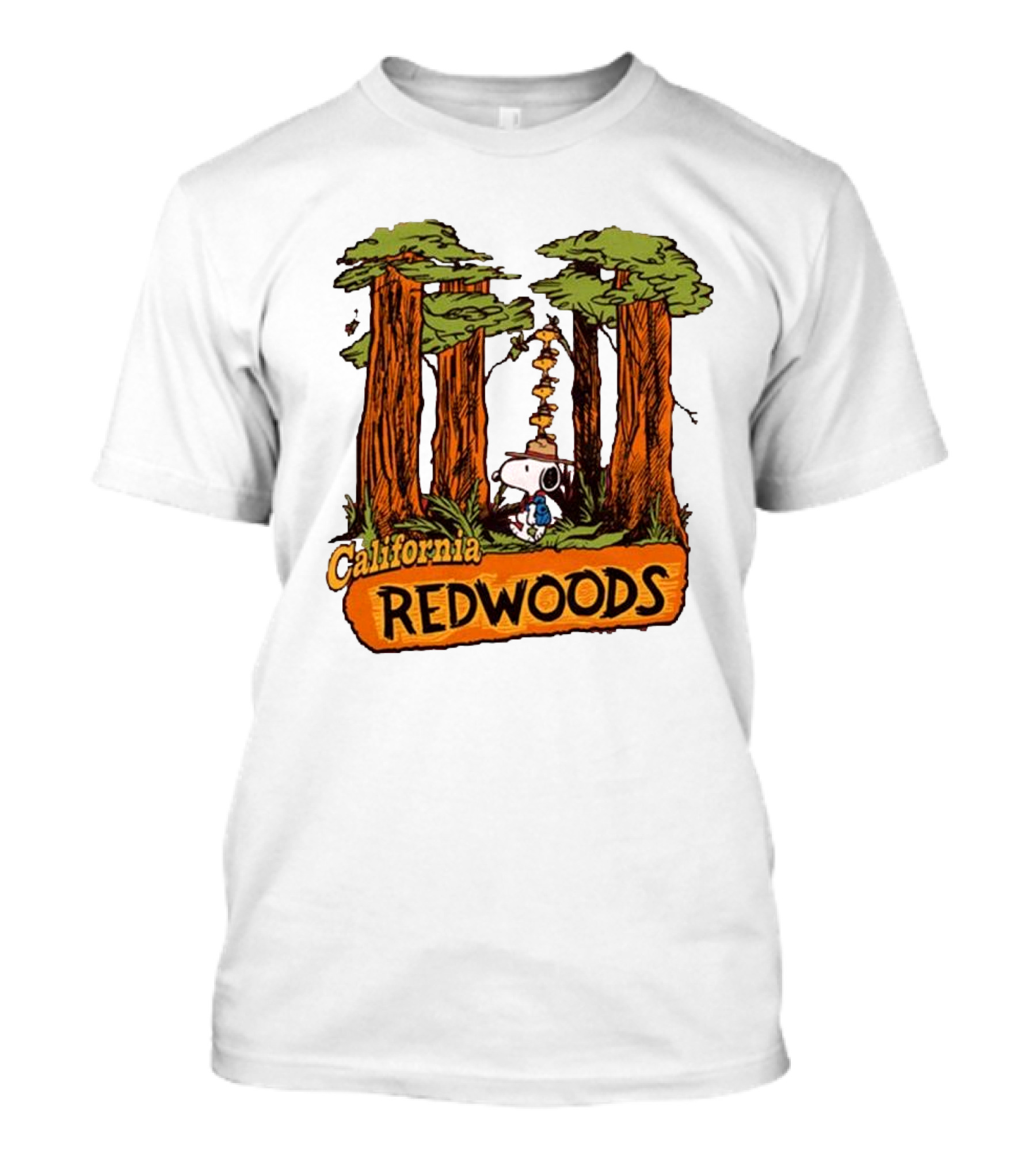 California Redwoods Snoopy Peanuts Camping Adventure T-Shirt