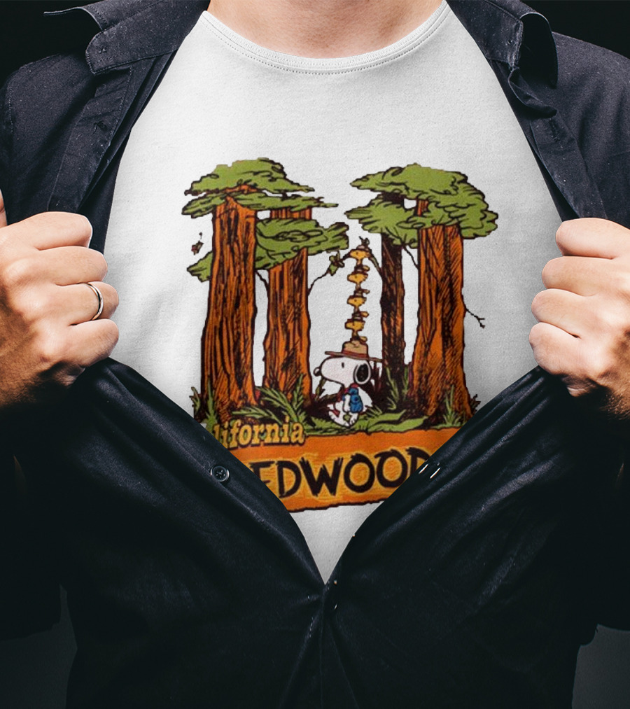 California Redwoods Snoopy Peanuts Camping Adventure T-Shirt