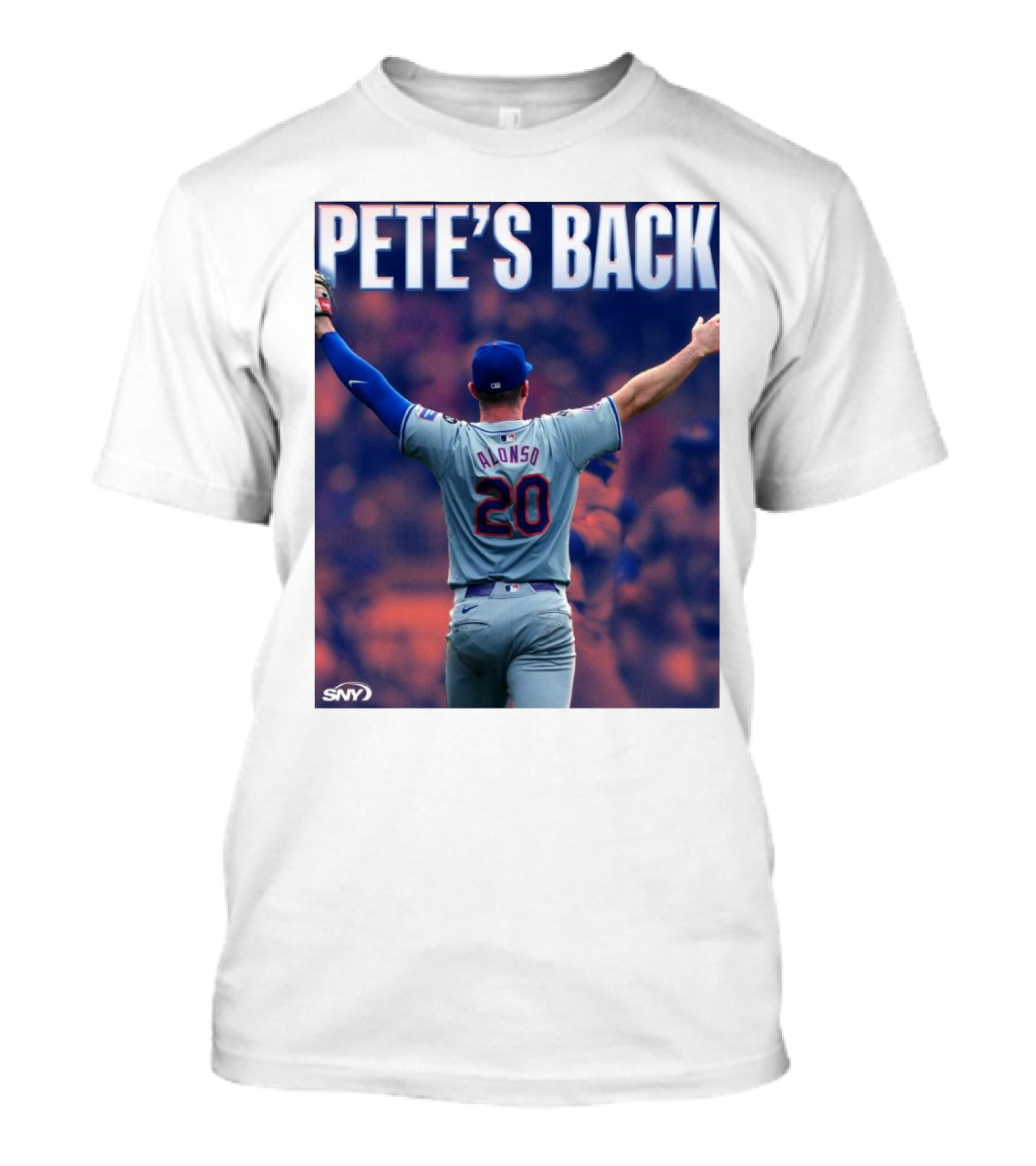 Pete Alonso Mets 20 Pete’s Back SNY T-Shirt