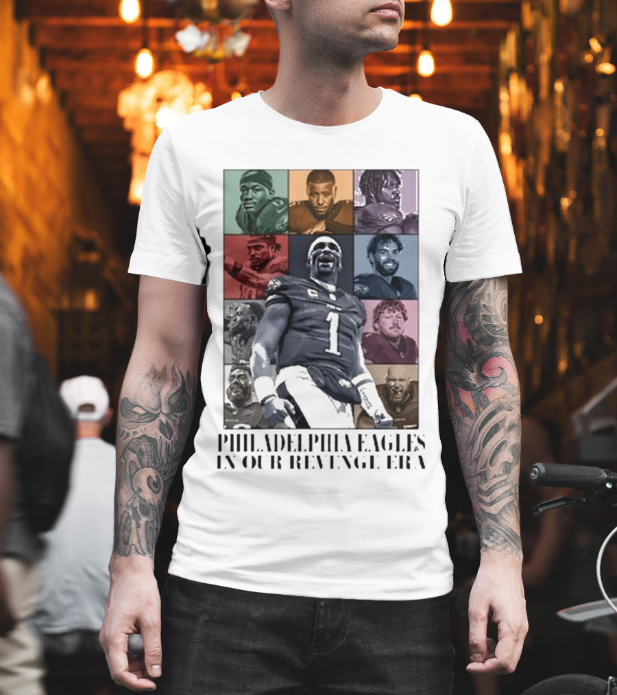 Philadelphia Eagles Revenge Era NFL Quarterbacks And Players Collage T-Shirt