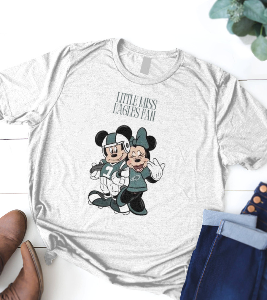 Philadelphia Eagles Mickey And Minnie Little Liss Eagles Fan T-Shirt