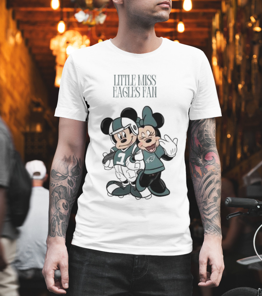 Philadelphia Eagles Mickey And Minnie Little Liss Eagles Fan T-Shirt