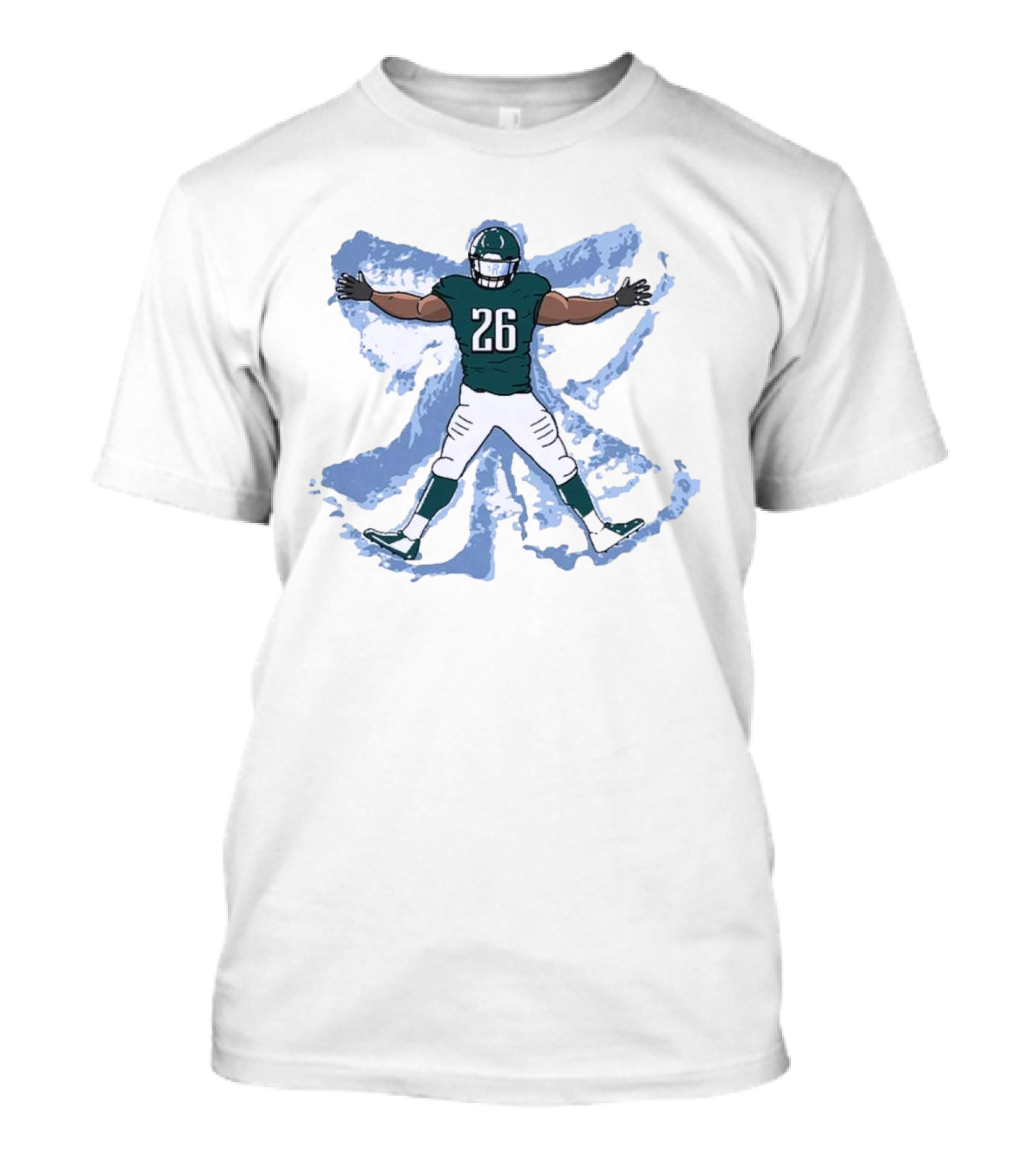 Philadelphia Eagles Philly Football Snow Angel Player 26 Green Uniform T-Shirt
