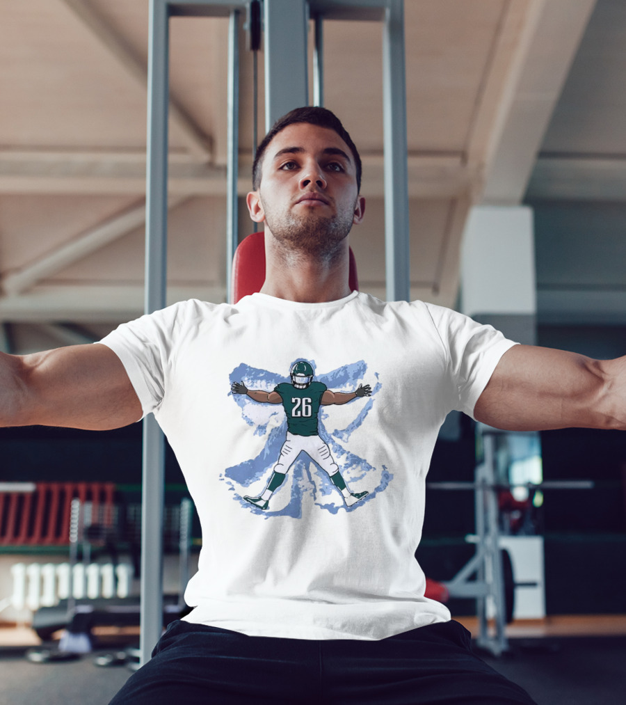 Philadelphia Eagles Philly Football Snow Angel Player 26 Green Uniform T-Shirt