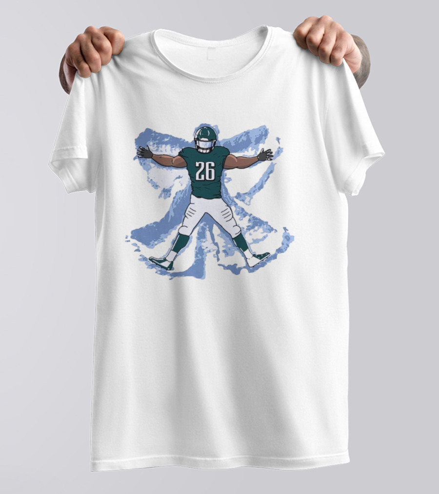 Philadelphia Eagles Philly Football Snow Angel Player 26 Green Uniform T-Shirt