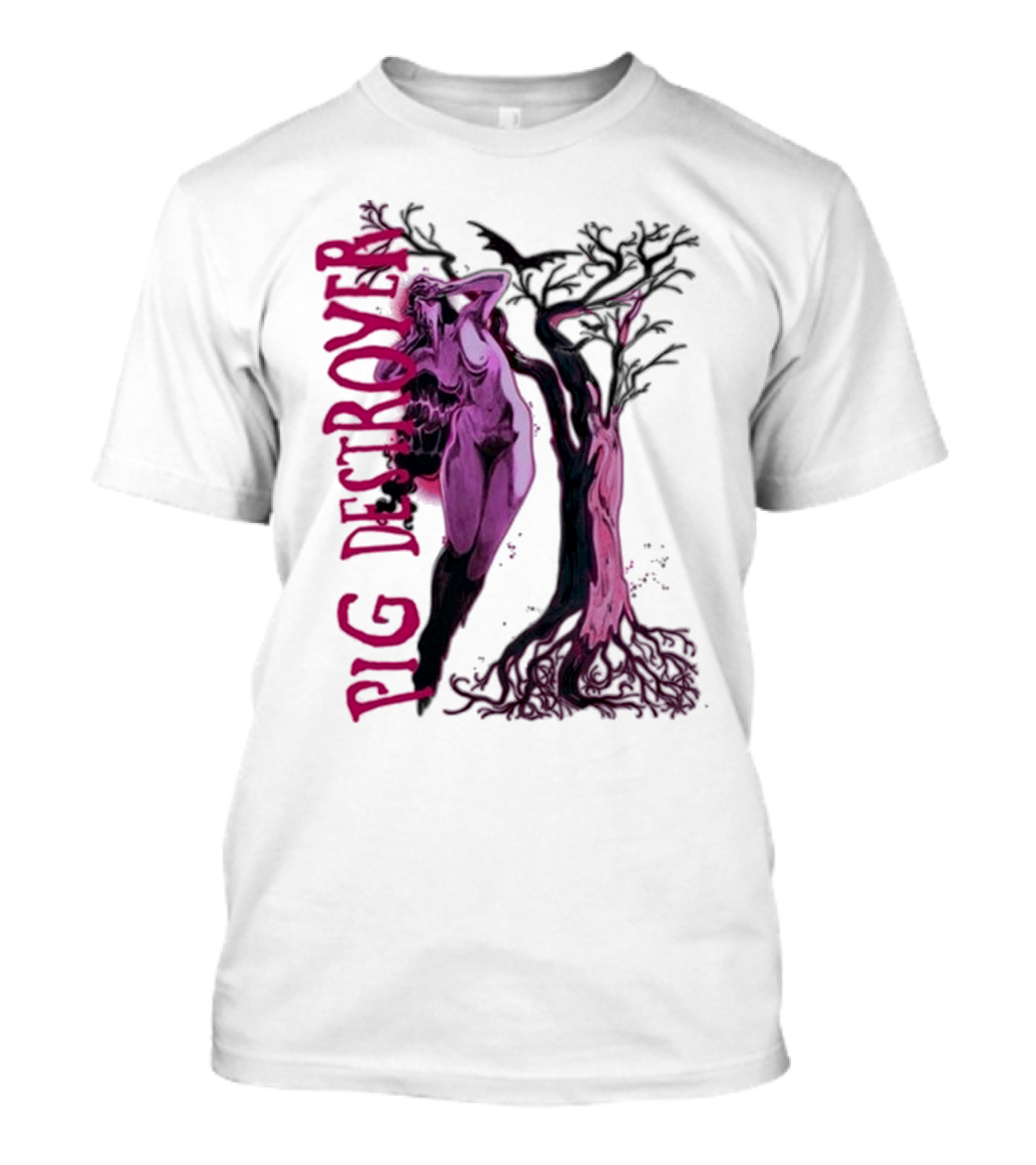 Pig Destroyer The Depths Sinister Pink Woman Abstract Tree T-Shirt