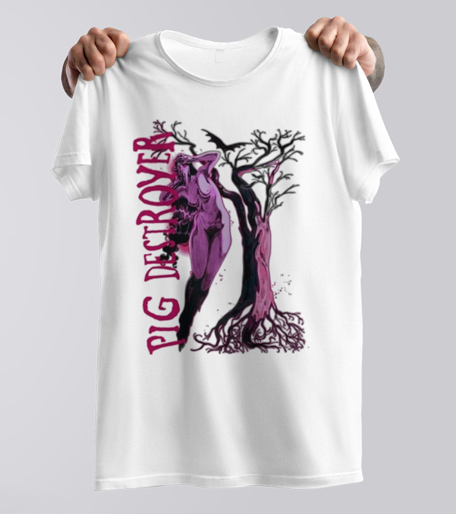 Pig Destroyer The Depths Sinister Pink Woman Abstract Tree T-Shirt