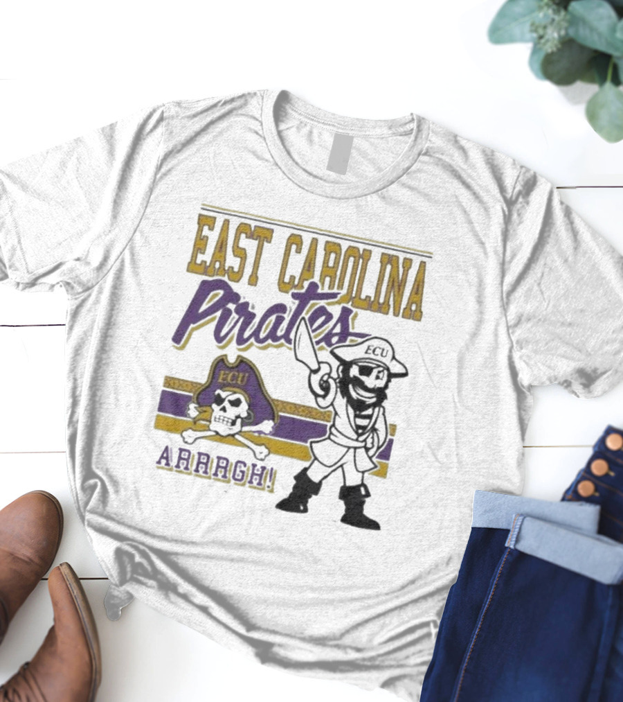 East Carolina Pirates ECU Arrrgh Retro Mascot 2025 T-Shirt