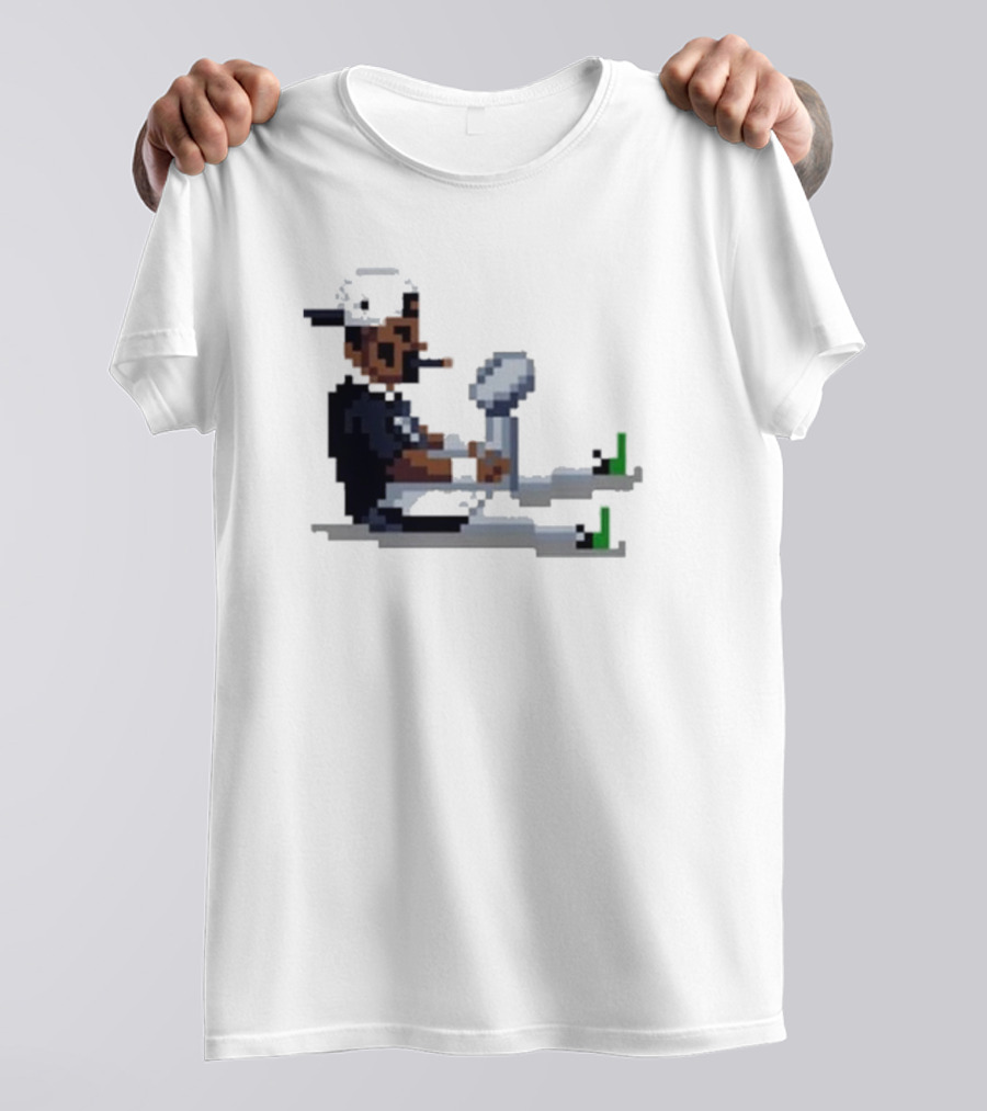 Pixel Pigkin Jalen Champs 2025 Smoking Pixel Art Character With Trophy T-Shirt