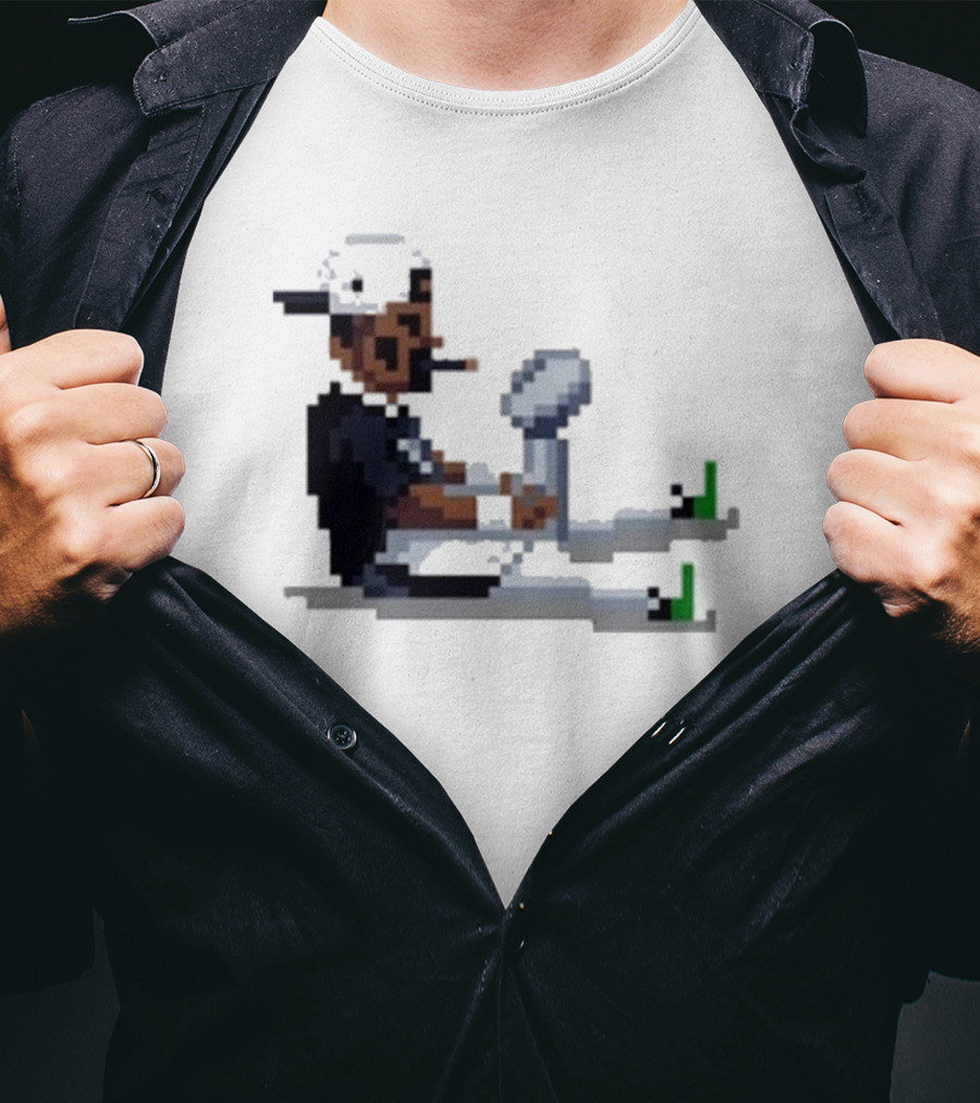 Pixel Pigkin Jalen Champs 2025 Smoking Pixel Art Character With Trophy T-Shirt