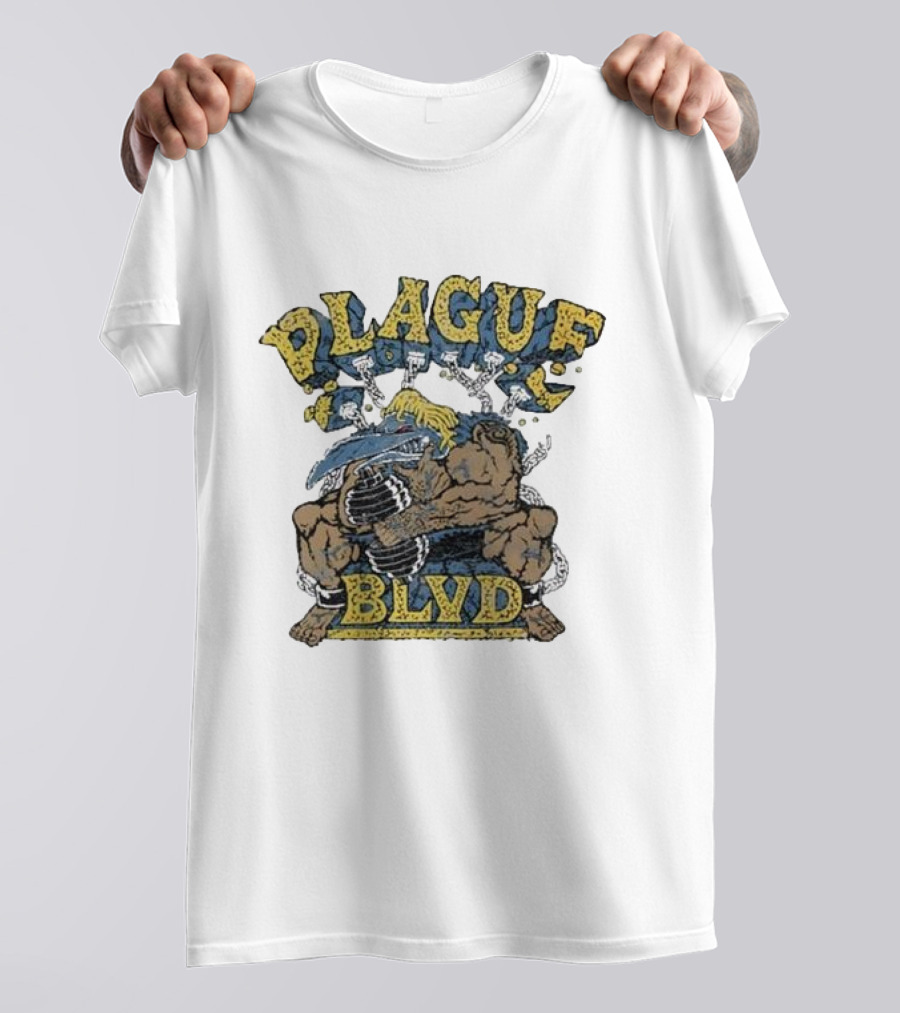 Plague Blvd Gym Boss Bodybuilder With Dumbbells T-Shirt