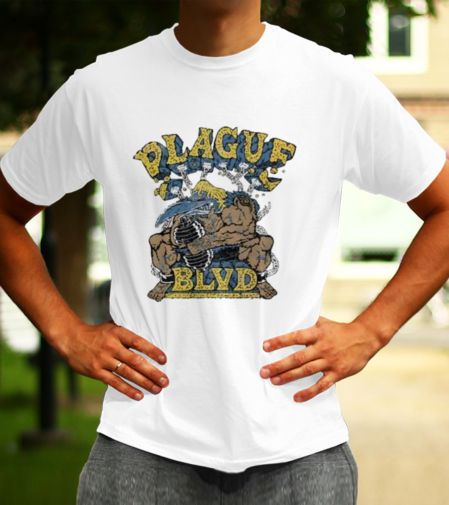 Plague Blvd Gym Boss Bodybuilder With Dumbbells T-Shirt