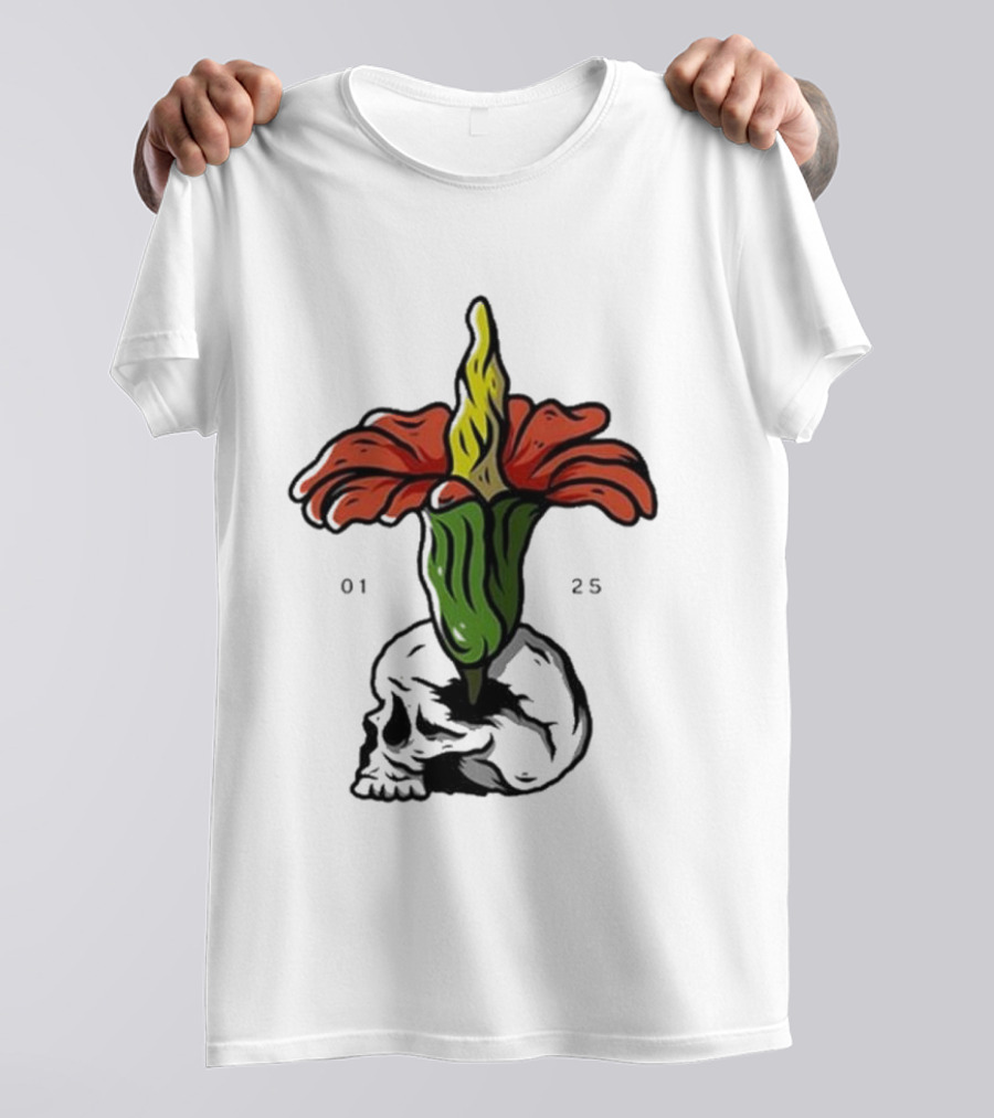 Plain Corpse Flower Skulled Candle T-Shirt