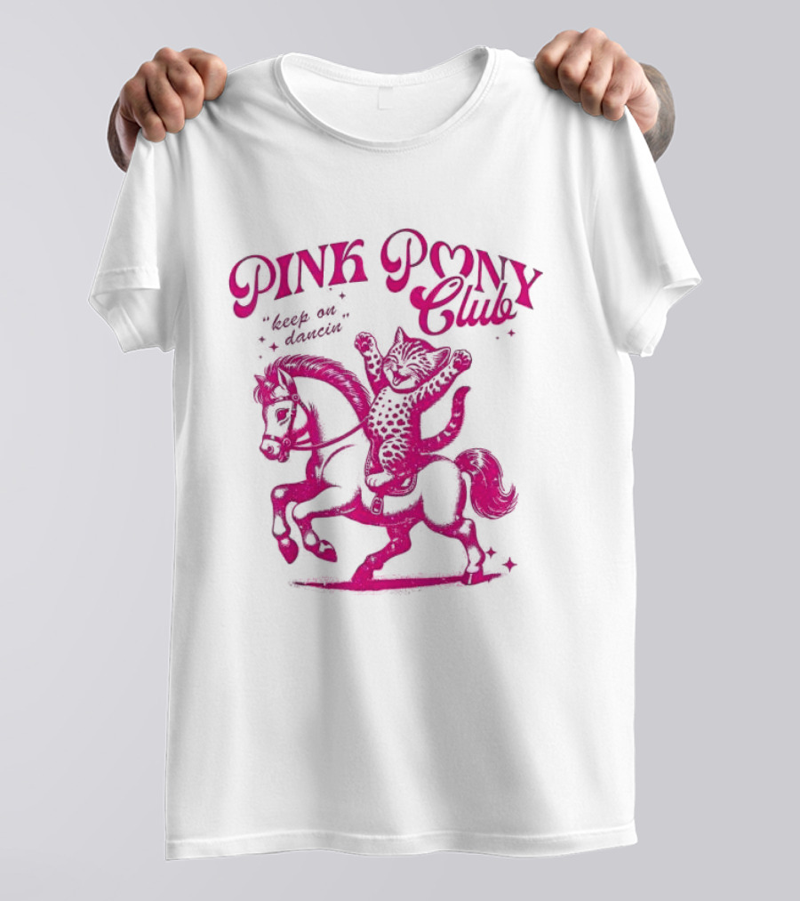 Pink Pony Club Cat Lover Disco Retro Birthday T-Shirt