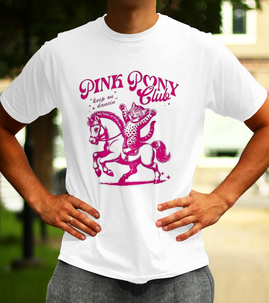 Pink Pony Club Cat Lover Disco Retro Birthday T-Shirt