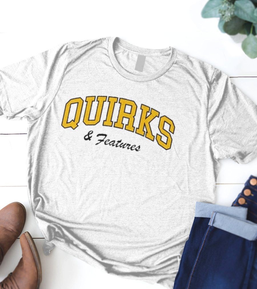 Quirks Bold Yellow Arch Text T-Shirt