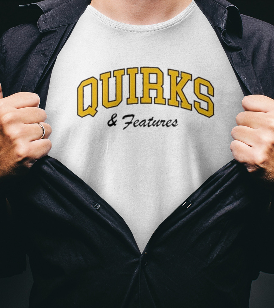 Quirks Bold Yellow Arch Text T-Shirt
