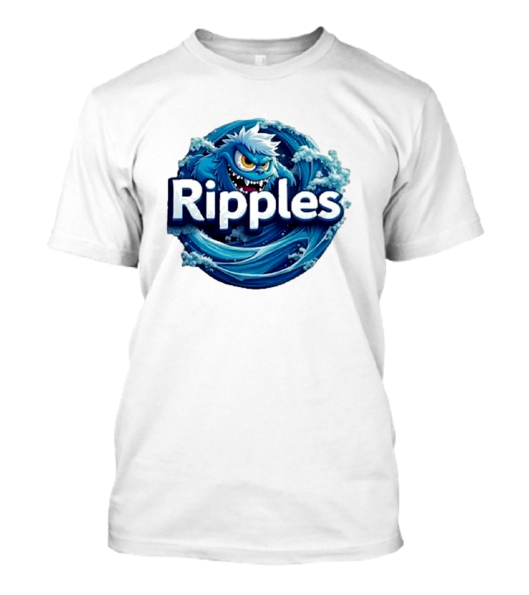 Ripples Monster Blue Waves Creature T-Shirt