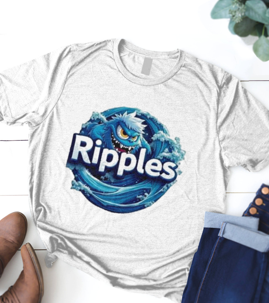 Ripples Monster Blue Waves Creature T-Shirt