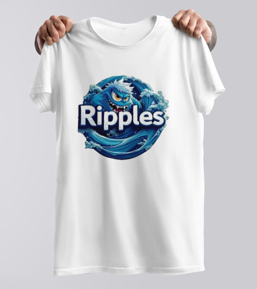 Ripples Monster Blue Waves Creature T-Shirt