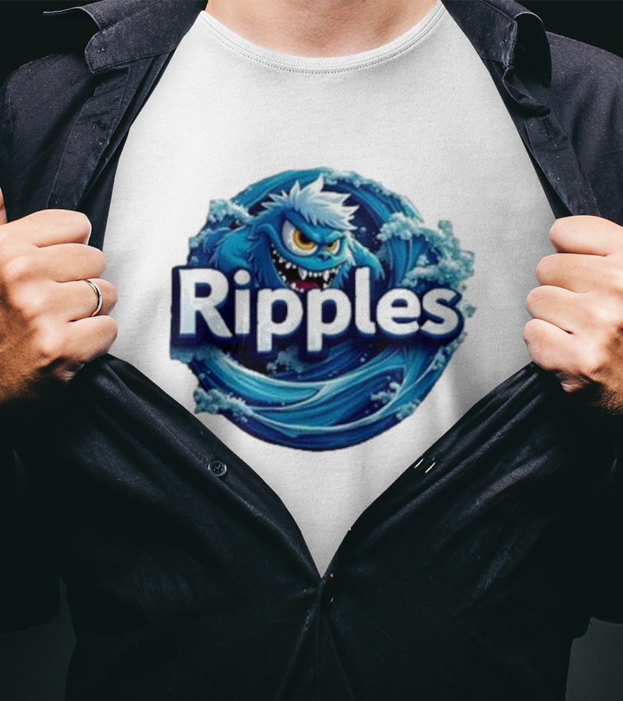 Ripples Monster Blue Waves Creature T-Shirt