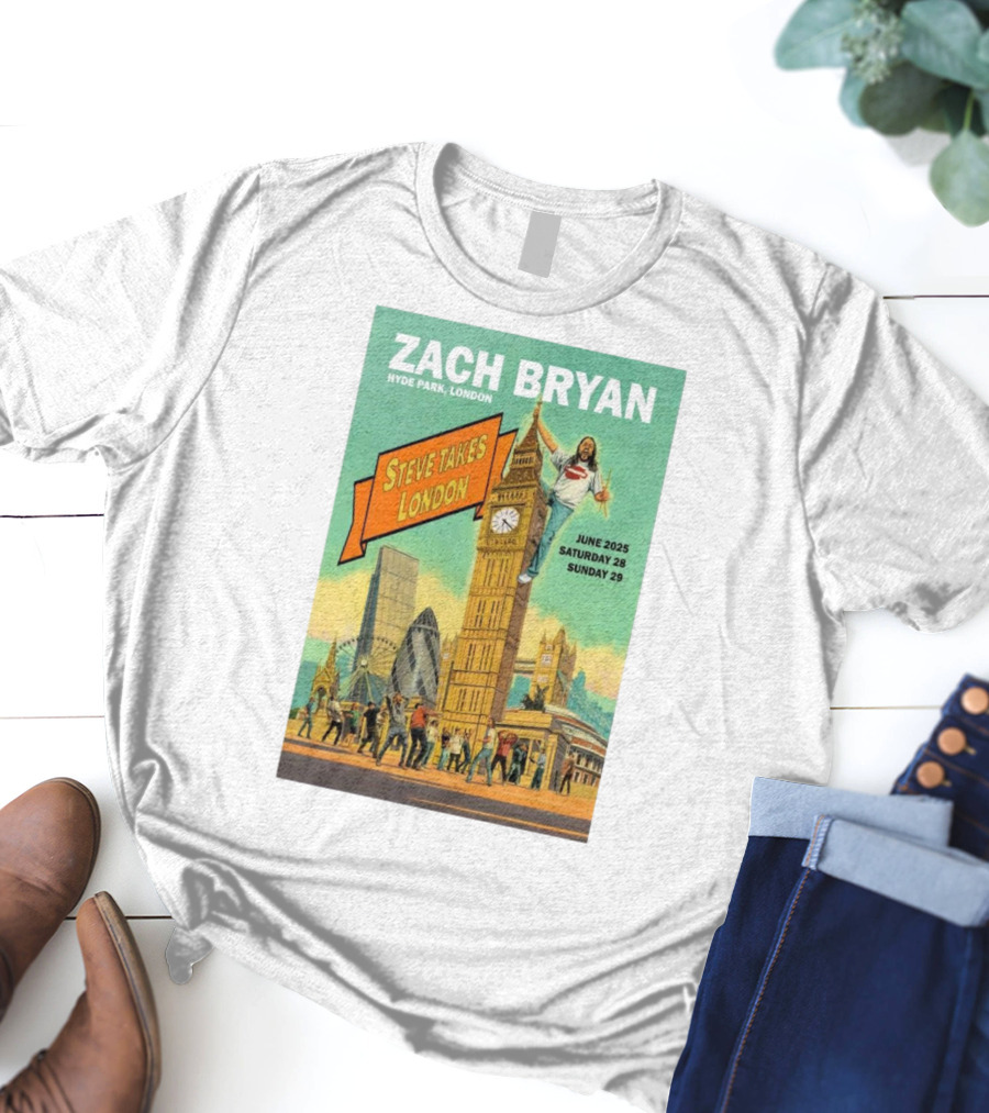 Zach Bryan Hyde Park London June 2025 Steve Takes London Saturday 28 Sunday 29 T-Shirt