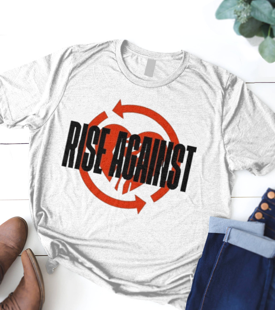 Rise Against Red Heart Fist Arrow Emblem T-Shirt