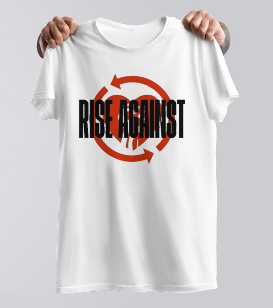 Rise Against Red Heart Fist Arrow Emblem T-Shirt