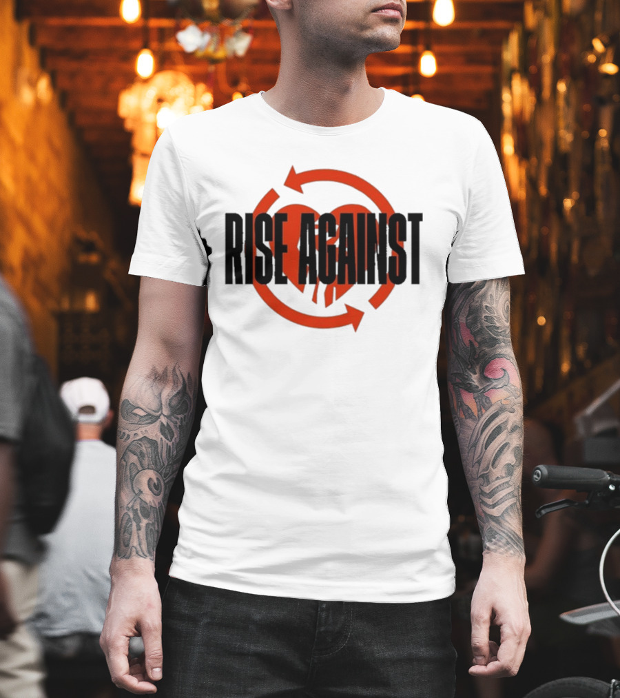 Rise Against Red Heart Fist Arrow Emblem T-Shirt