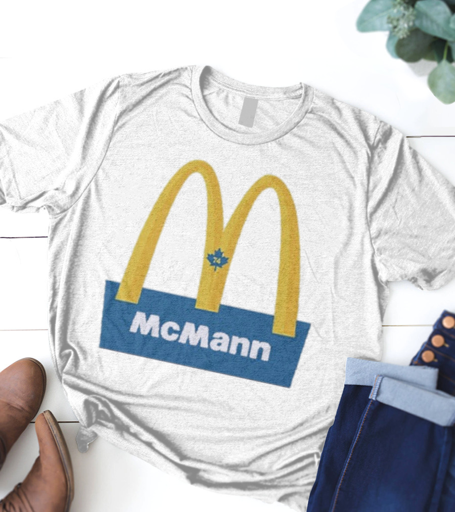 McMann 74 Maple Leaf Blue And Yellow Arches T-Shirt
