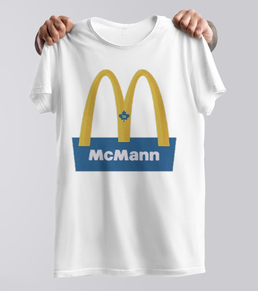 McMann 74 Maple Leaf Blue And Yellow Arches T-Shirt
