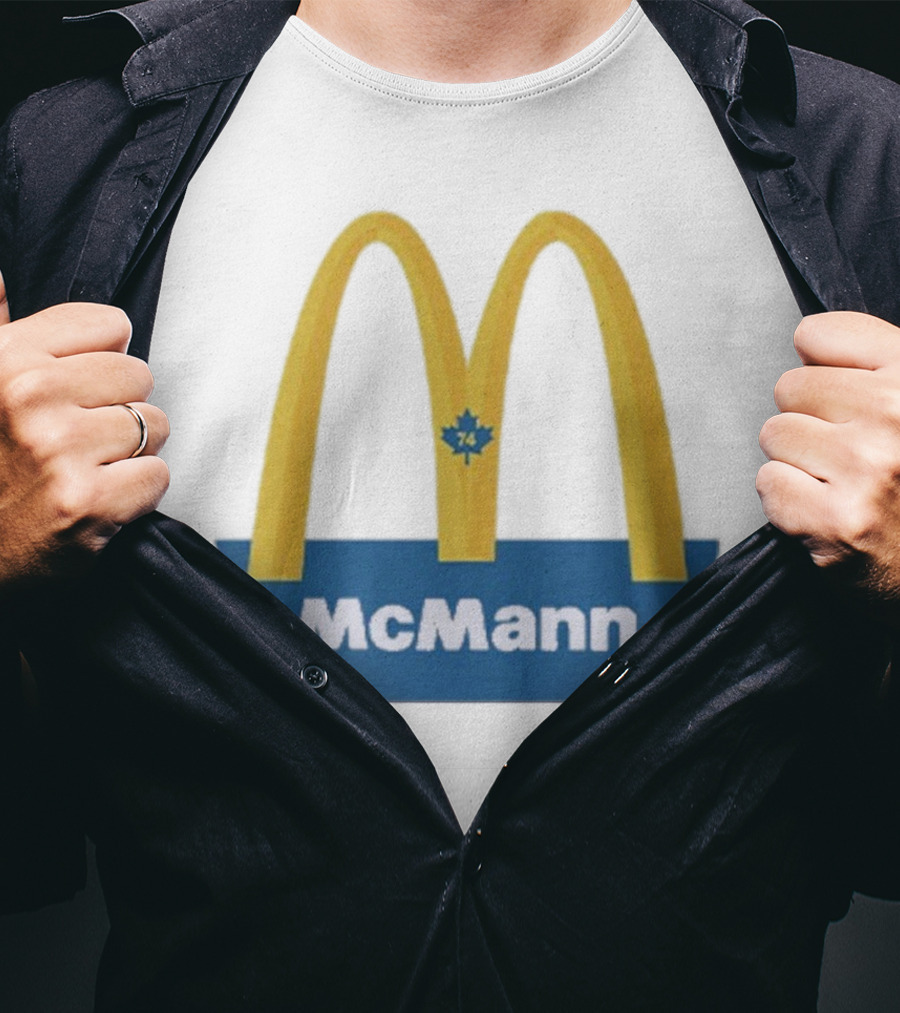 McMann 74 Maple Leaf Blue And Yellow Arches T-Shirt