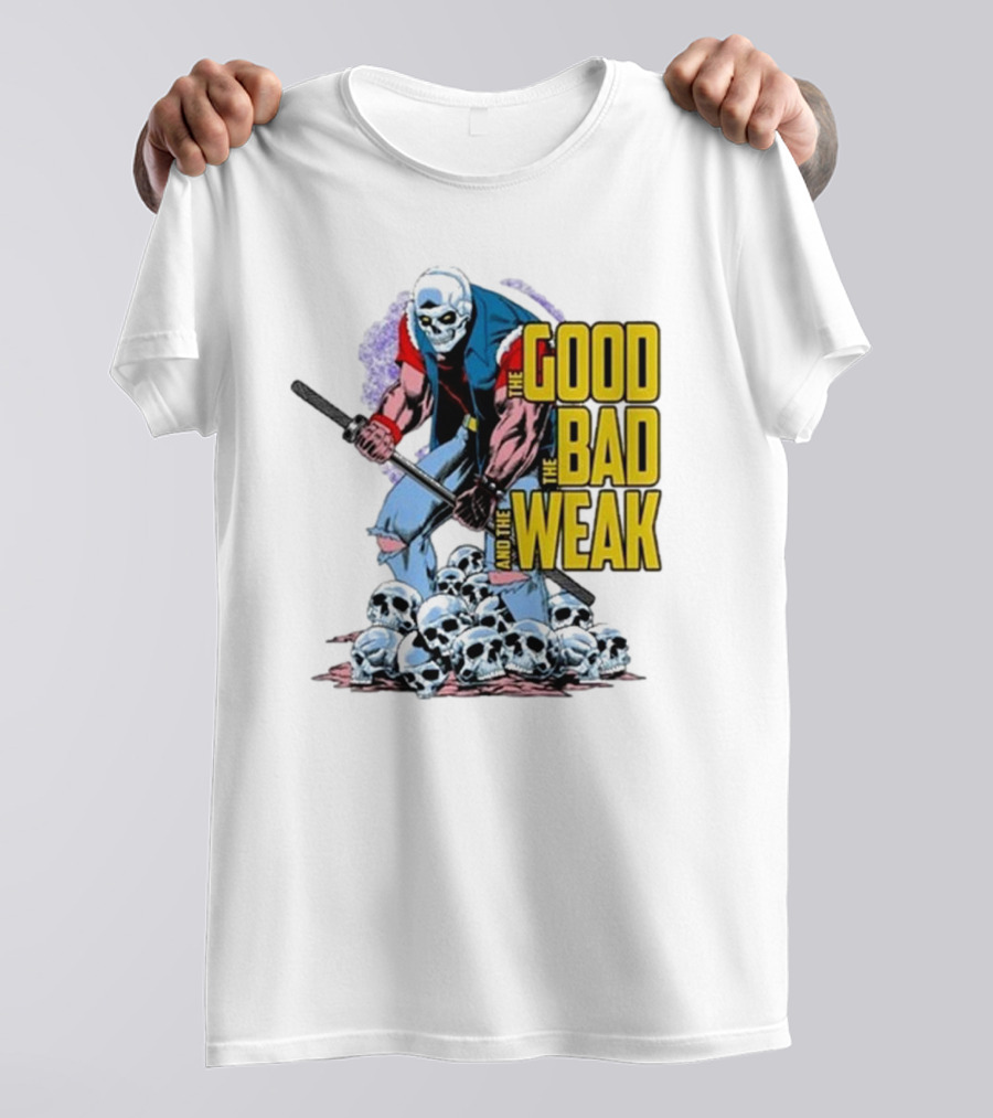 Raskolapparel The Good The Bad The Weak Skull Warrior With Bat T-Shirt