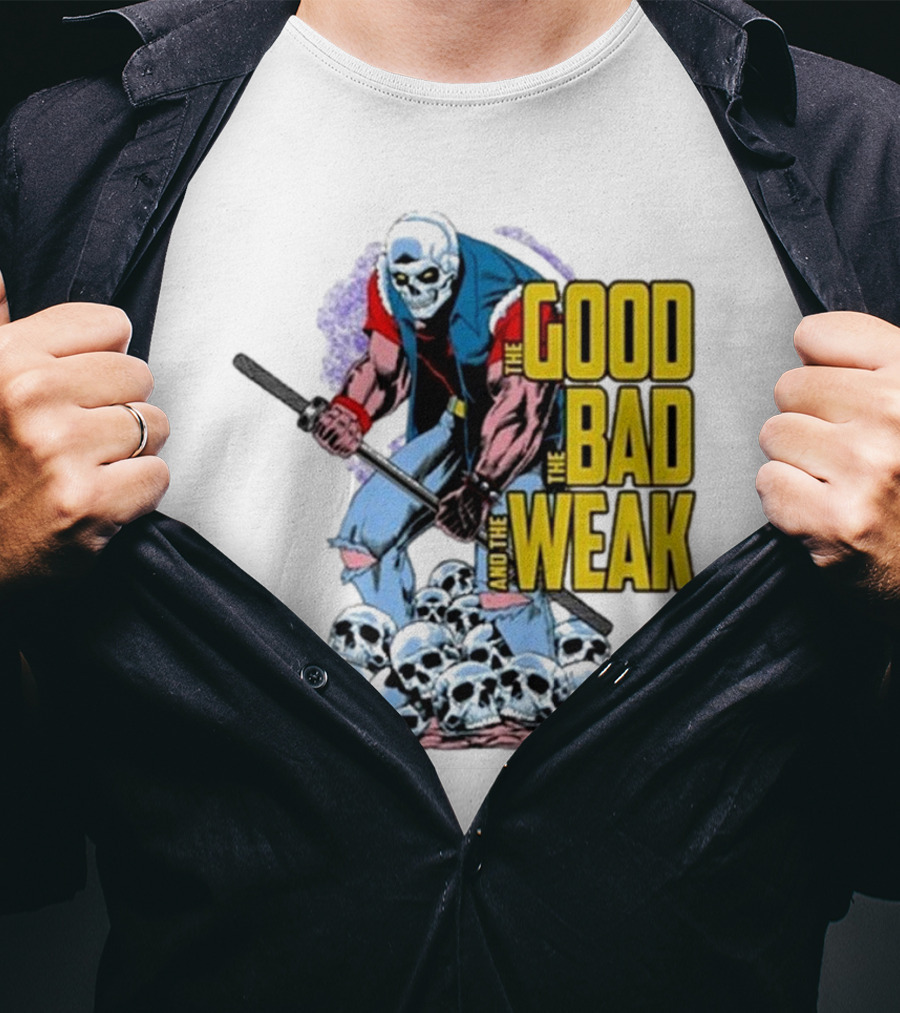 Raskolapparel The Good The Bad The Weak Skull Warrior With Bat T-Shirt