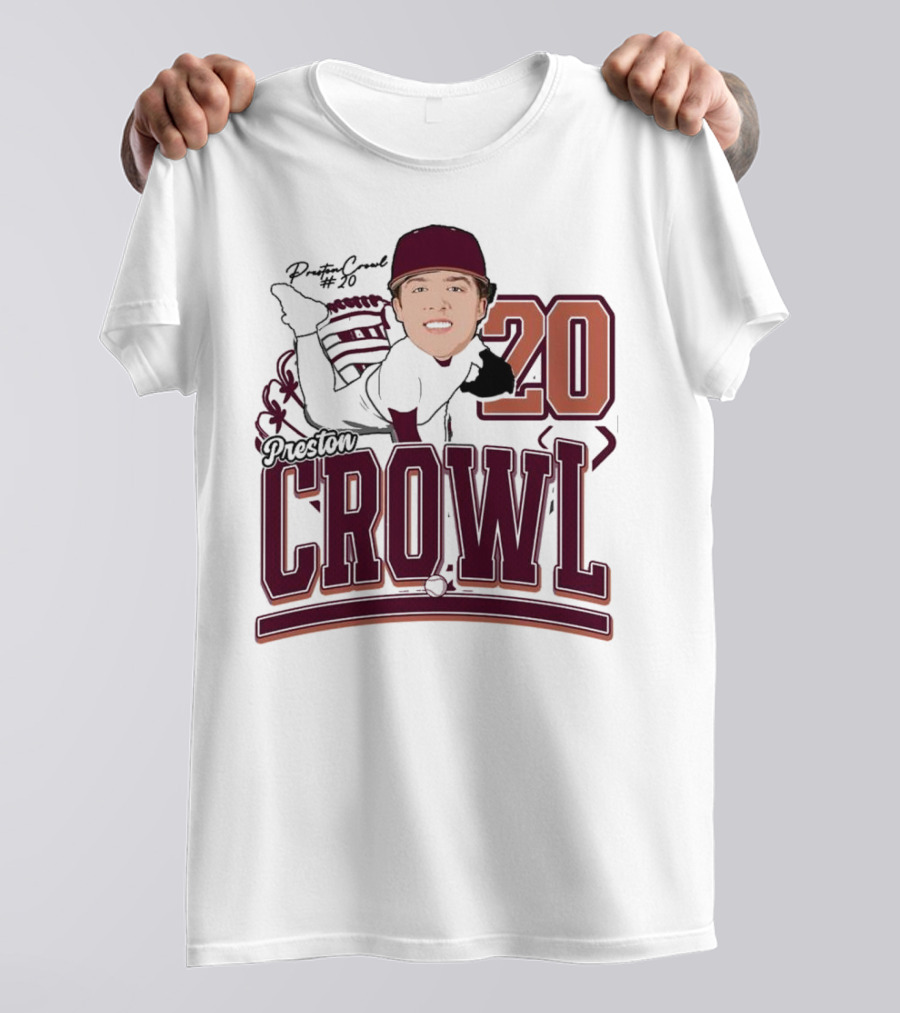 Preston Crowl Baseball 2025 Pitcher Number 20 T-Shirt