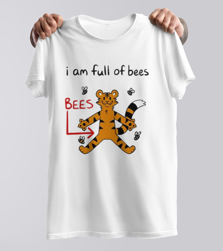 Prism Paws Tiger Bees Humor Graphic T-Shirt