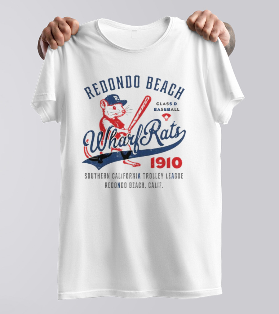 Redondo Beach Wharf Rats 1910 Baseball Mascot Southern California T-Shirt