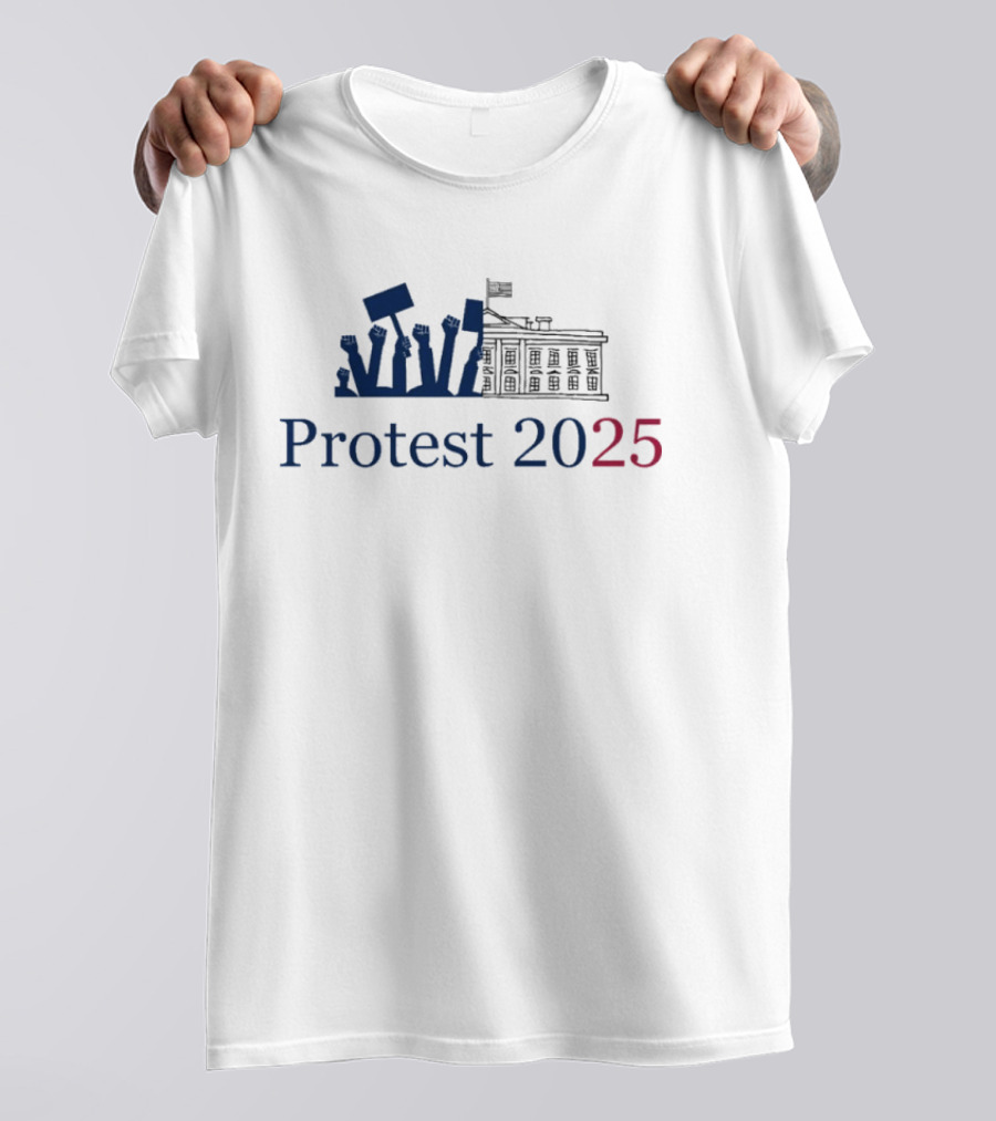 Protest 2025 Hands Off Raised Fists And Signs T-Shirt