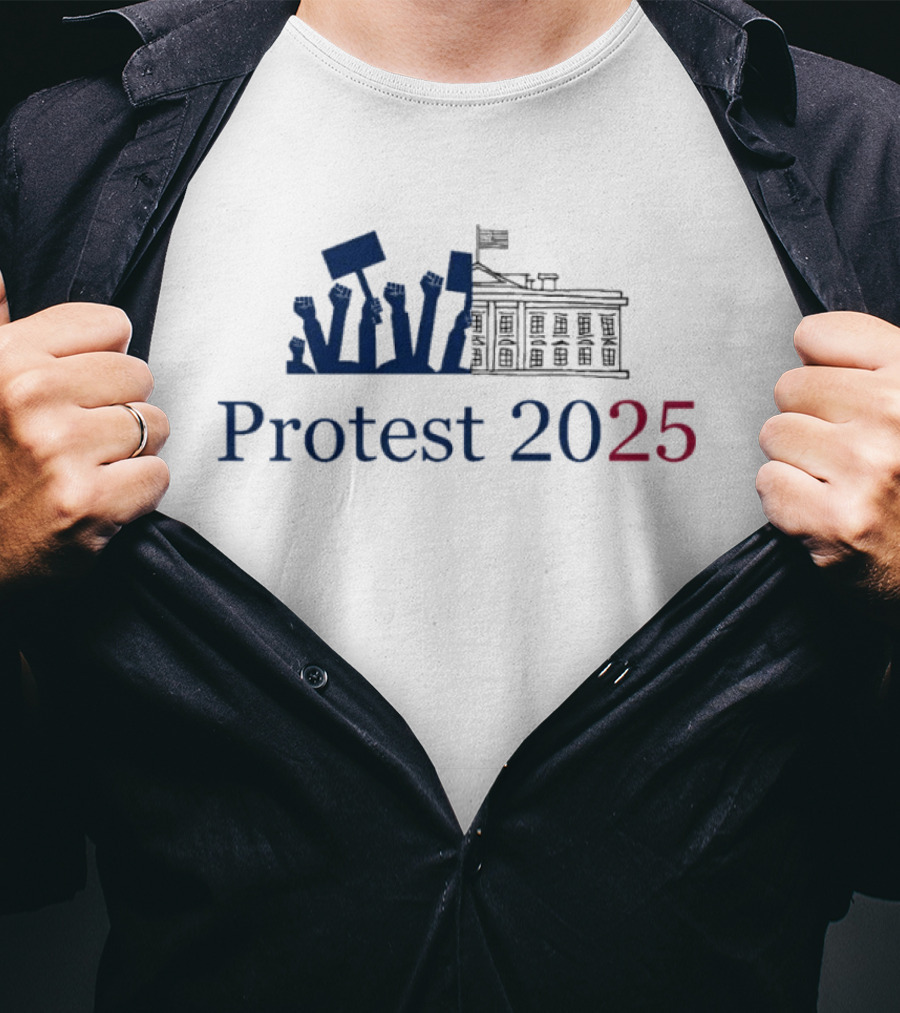 Protest 2025 Hands Off Raised Fists And Signs T-Shirt