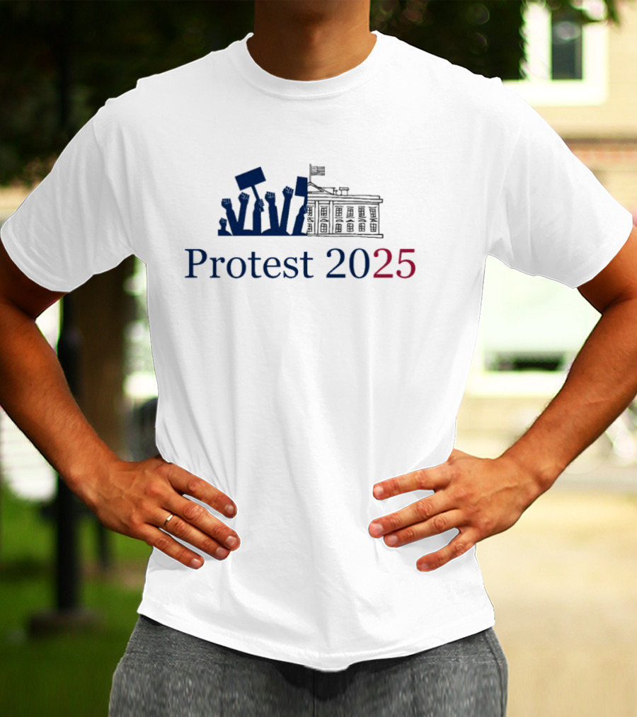 Protest 2025 Hands Off Raised Fists And Signs T-Shirt