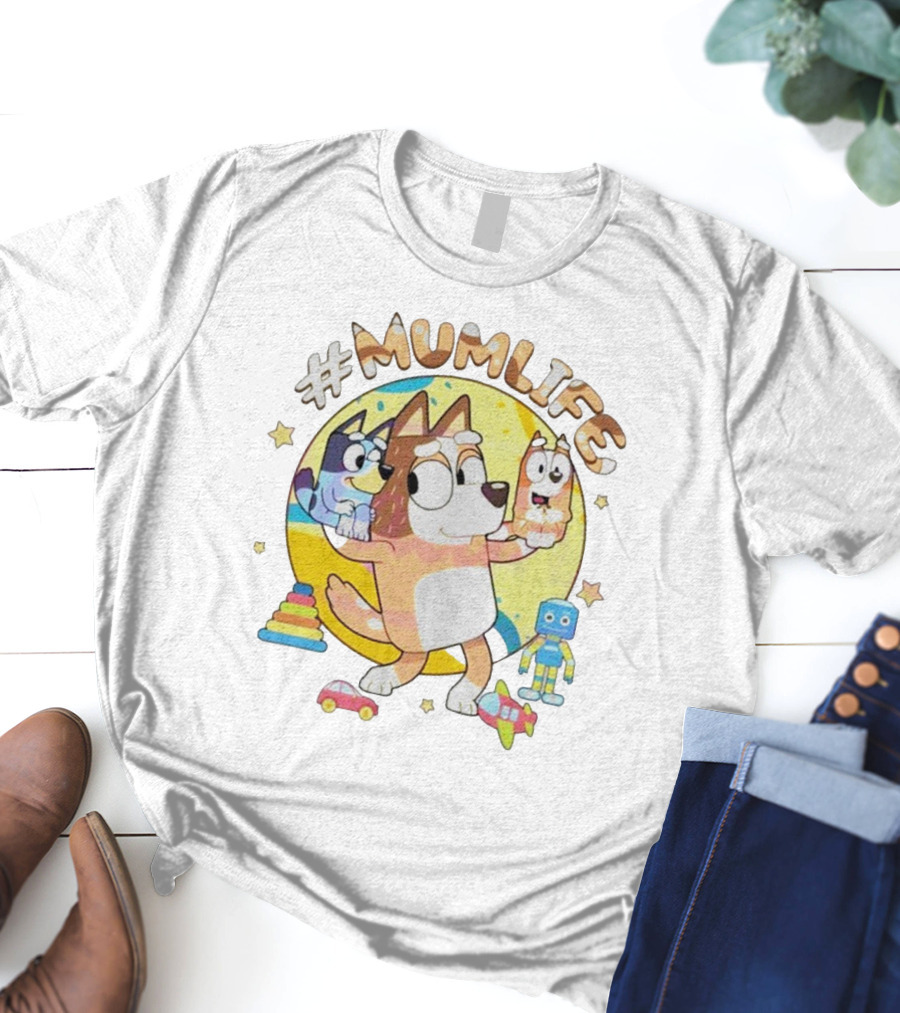 #MumLife Chilli Heeler Retro Bluey Mom Life T-Shirt