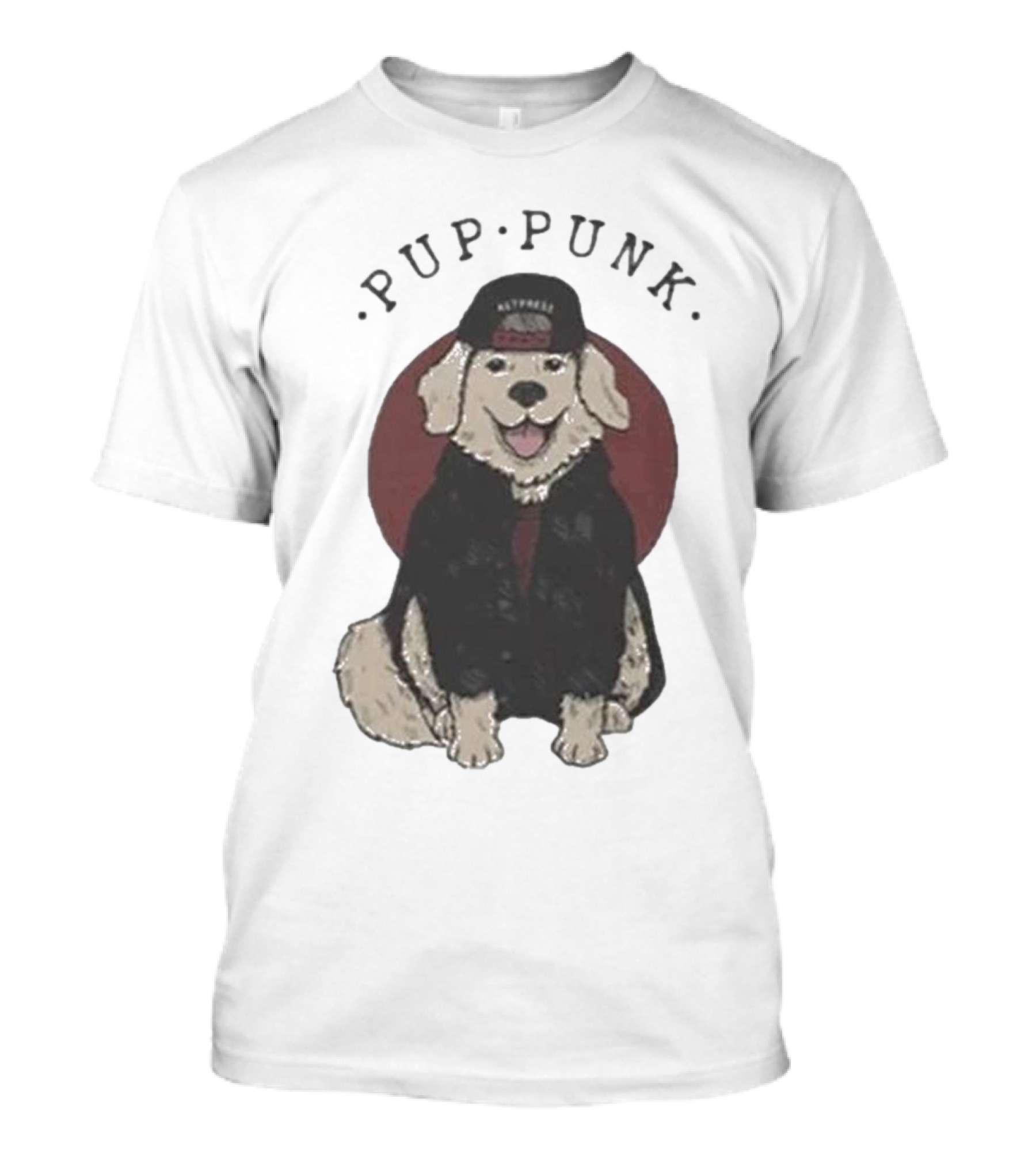 Pup Punk Funny Dog Hat Trick Adorable Canine Style T-Shirt