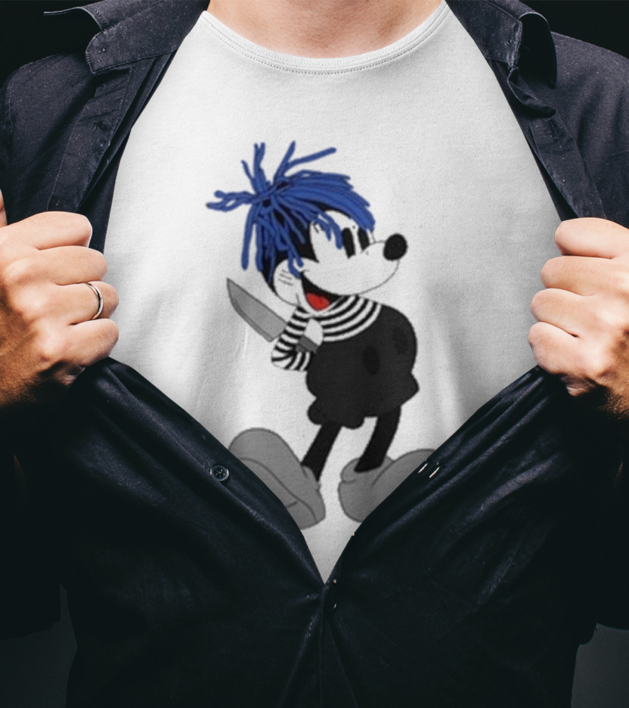 Revenge X Sad Knife Character With Blue Hair And Red Eyes T-Shirt