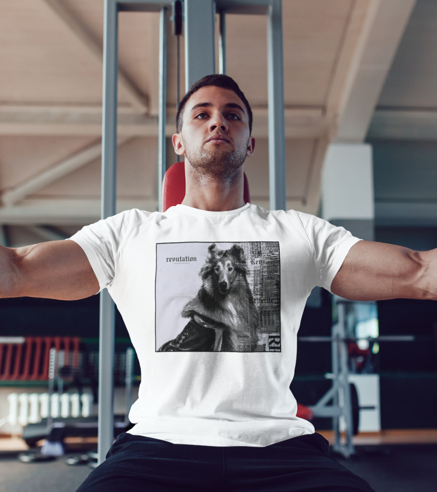 Revutation Reveille Collie Newspaper Style T-Shirt