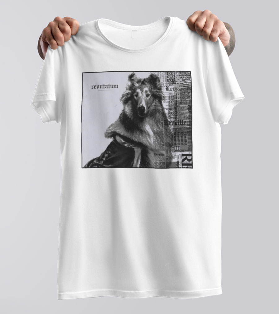 Revutation Reveille Collie Newspaper Style T-Shirt