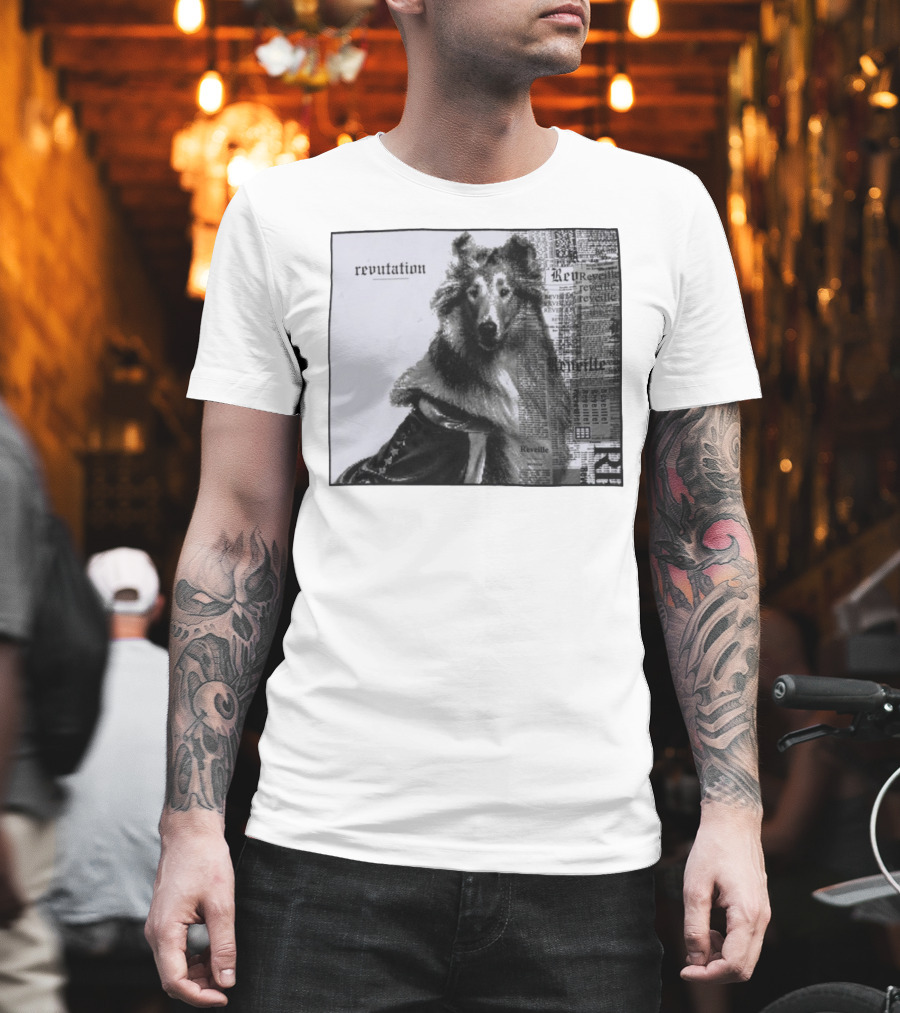 Revutation Reveille Collie Newspaper Style T-Shirt