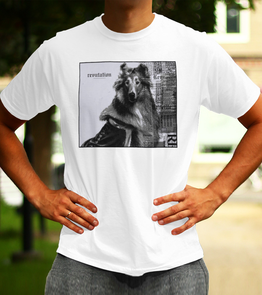 Revutation Reveille Collie Newspaper Style T-Shirt
