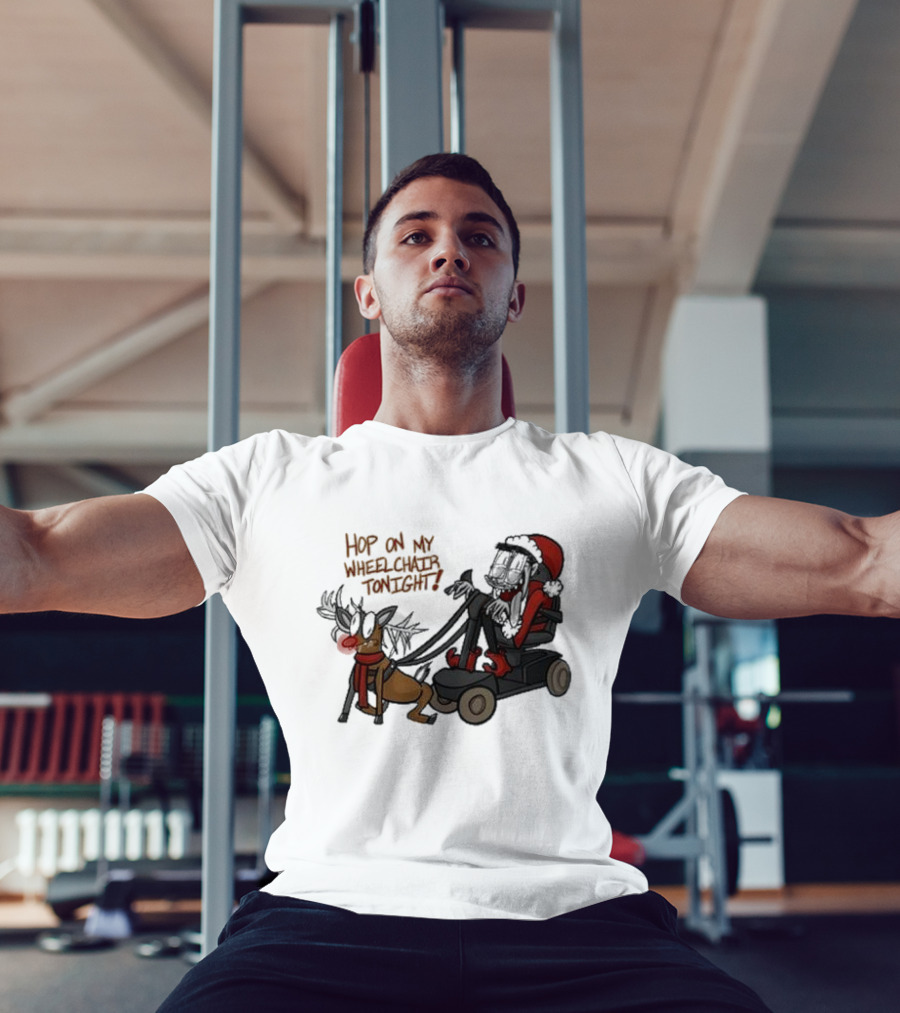 Hop On My Wheelchair Tonight Ricky Berwick Dog Winter Outfit T-Shirt