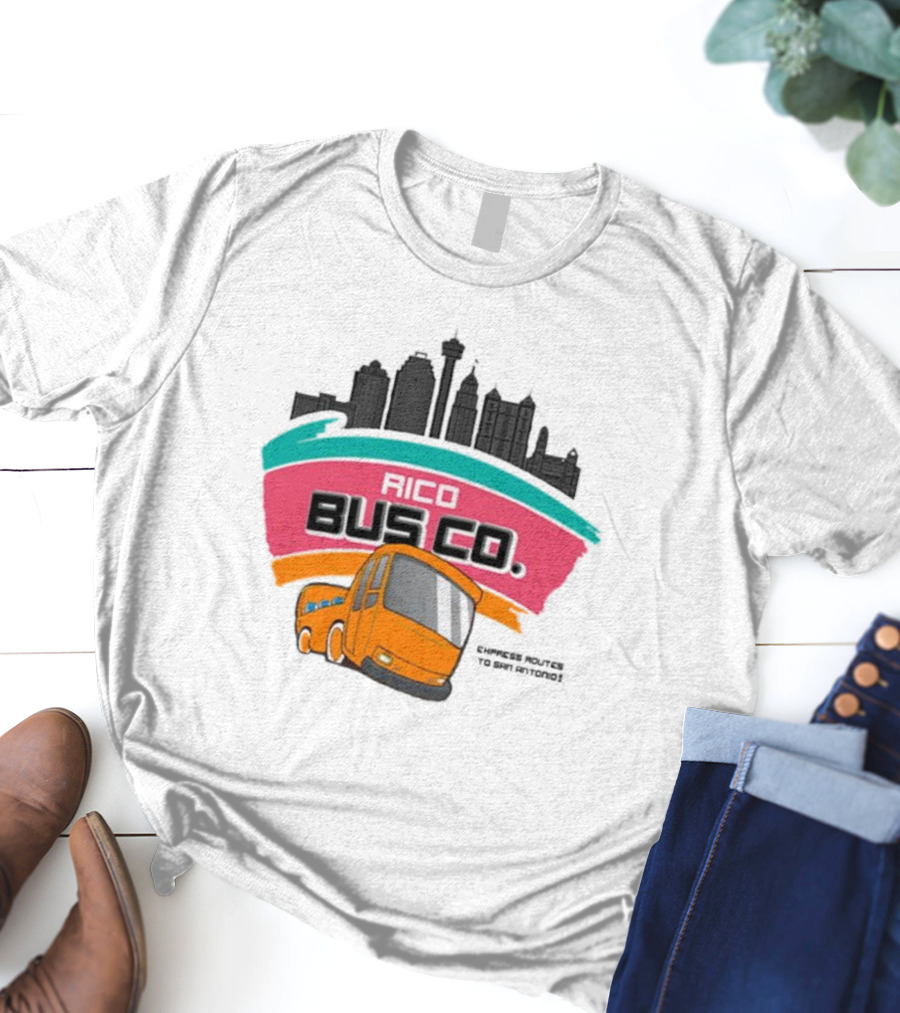 Rico Bus Co. Cypress Routes To San Antonio Skyline Bus Journey T-Shirt