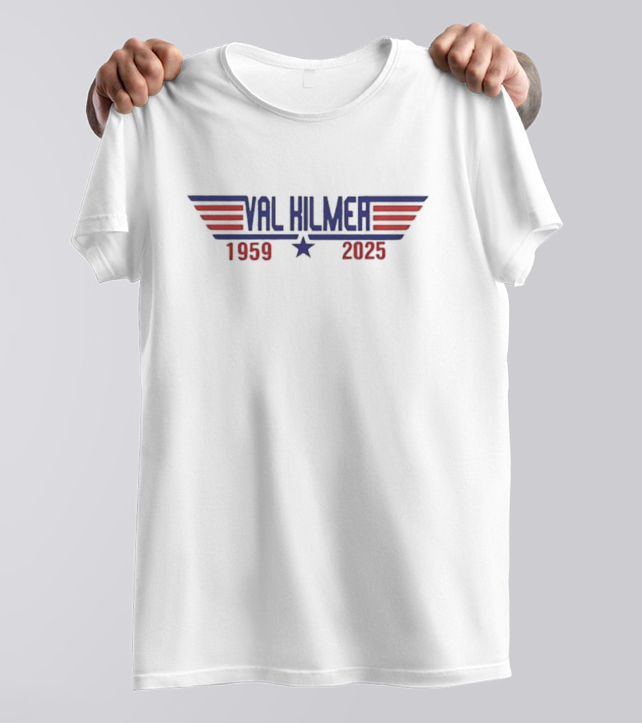 Val Kilmer Top Gun 1959 2025 Winged Star Motif T-Shirt